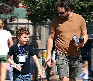 Charlie Day with his son