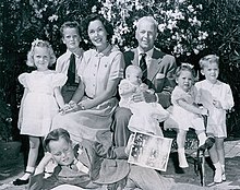 Mia Farrow with her family