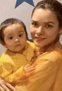 Udita Goswami with her son
