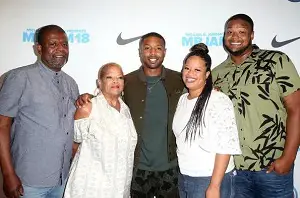 Michael B Jordan with his family