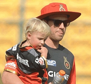 Ab De Villiers with his son