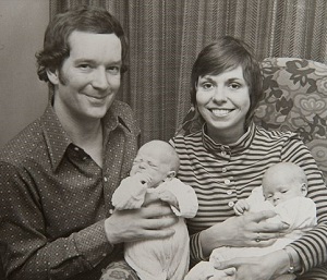 Michael Buerk with his wife & sons