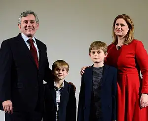 Gordon Brown with his wife & kids