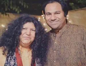 Abida Parveen with her son