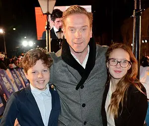 Damian Lewis with his kids