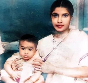 Babu Antony with his mother