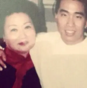 Ron Yuan with his mother