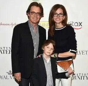 Kyle Maclachlan with his wife & son