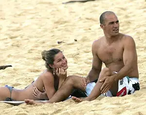 Kelly Slater with his ex-girlfriend Gisele