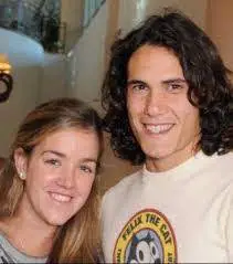 Edinson Cavani with his ex-wife Maria