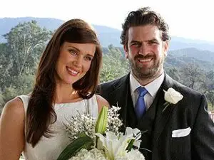 Sarah Lancaster with her husband Matthew