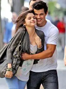 Taylor Lautner with his ex-girlfriend Selena
