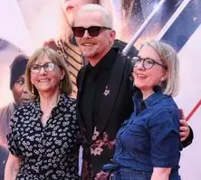 Simon Pegg with his mother & sister