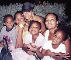 Rihanna with her family