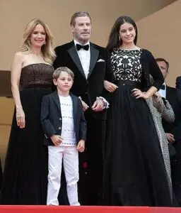 John Travolta with his wife & kids