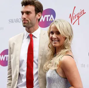 Reece Topley with his wife