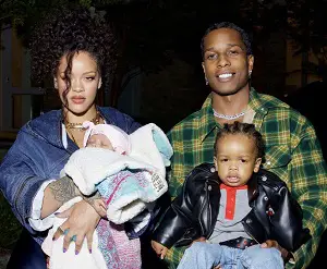 Rihanna with her sons