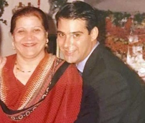 Moammar Rana with his mother