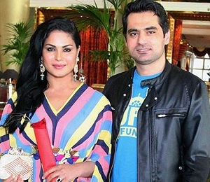 Veena Malik with her ex-husband Asad