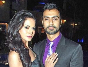 Veena Malik with her ex-boyfriend Ashmit