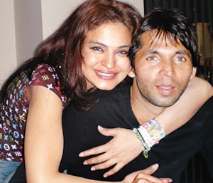 Veena Malik with her ex-boyfriend Asif