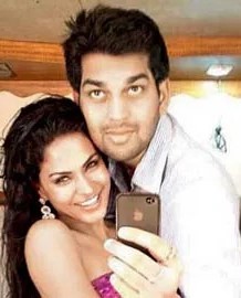 Veena Malik with her ex-boyfriend Prashant